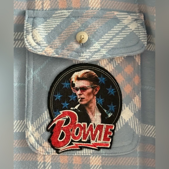 Custom David Bowie Life On Mars Graphic Tee On Men’s Button Down Size XXL - Picture 5 of 6